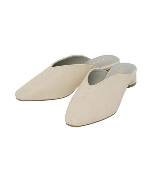 Te chichi(テチチ)の「スリットカットミュール(パンプス・レディース・オフホワイト/ブラック・37/38)」の4枚目の写真