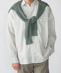 SHIPS: リネン オーバー レギュラーカラー シャツ
