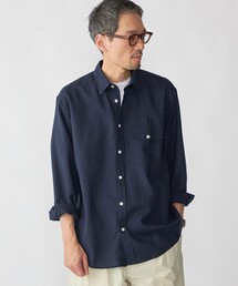 らゆら リネン ワイドボリュームブラウス ネイビーブルー 大人の抜け感と可愛さ叶える リネンブラウス リネン100％ 紺色 240408