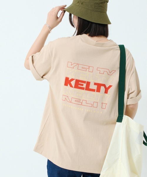 KELTY(ケルティ)の「バックタイポロゴS/Sティーシャツ(Tシャツ/カットソー・レディース・グレー/ベージュ/ホワイト/ネイビー/ブラック・M/L/S/XL)」の4枚目の写真