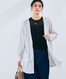 CROSS FUNCTION | 《洗える》エブ楽 シアーVネックミドルカーディガン【CROSS FUNCTION/クロスファンクション】(カーディガン/ボレロ)