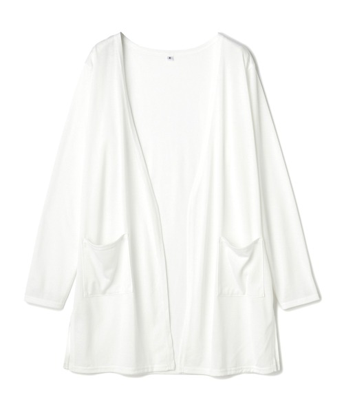 CROSS FUNCTION（クロスファンクション）の「《洗える》エブ楽 シアーVネックミドルカーディガン【CROSS FUNCTION/クロスファンクション】（カーディガン/ボレロ・レディース・ブラック/オフホワイト/ネイビー/ライトグレー・M/L/LL）」の15枚目の写真