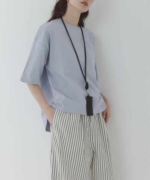 URBAN RESEARCH Sonny Label(アーバンリサーチサニーレーベル)の「コットンハーフスリーブプルオーバー(Tシャツ/カットソー・レディース・ブルー/チャコールグレー/ベージュ・FREE)」の3枚目の写真