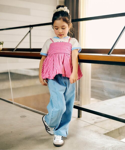 apres les cours（アプレレクール）の「バルーンビスチェ（その他トップス・キッズ・チェック/イエロー/ストライプ/サックスブルー・120/110/100/90/140/130）」の12枚目の写真