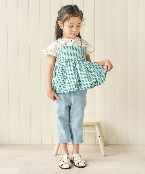 apres les cours（アプレレクール）の「バルーンビスチェ（その他トップス・キッズ・チェック/イエロー/ストライプ/サックスブルー・120/110/100/90/140/130）」の16枚目の写真