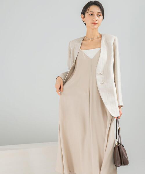 URBAN RESEARCH ROSSO WOMEN（アーバンリサーチ　ロッソ）の「2WAYキュプラ混キャミワンピース（ワンピース・レディース・ベージュ/ブルー/ブラック・FREE）」の4枚目の写真