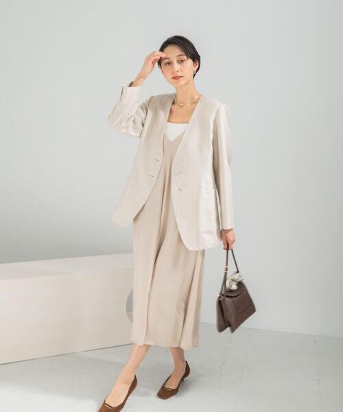 URBAN RESEARCH ROSSO WOMEN（アーバンリサーチ　ロッソ）の「2WAYキュプラ混キャミワンピース（ワンピース・レディース・ベージュ/ブルー/ブラック・FREE）」の6枚目の写真