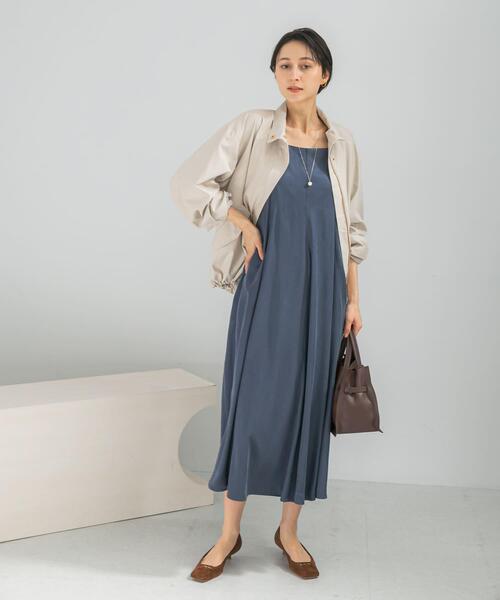 URBAN RESEARCH ROSSO WOMEN（アーバンリサーチ　ロッソ）の「2WAYキュプラ混キャミワンピース（ワンピース・レディース・ベージュ/ブルー/ブラック・FREE）」の10枚目の写真