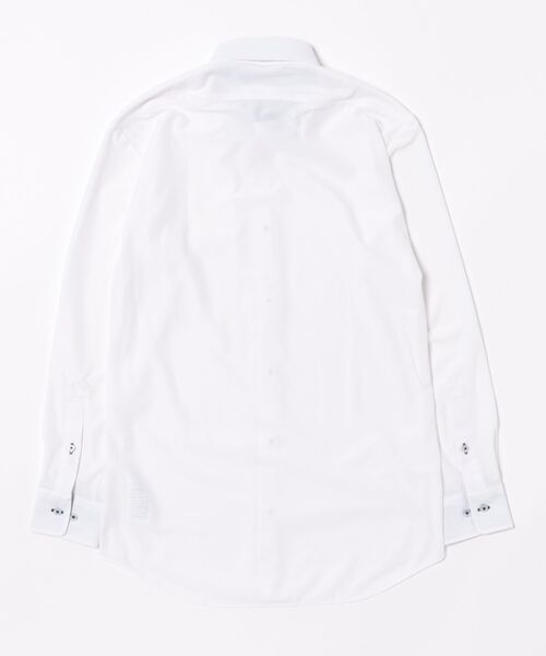 TAKA-Q（タカキュー）の「ワイシャツ メンズ ストレッチ 接触冷感 速乾 ノンアイロン アイスカプセル ボタンダウン 長袖 ビジネス ドレス NEWスタンダードフィット（ビジネスシャツ・メンズ・ホワイト・首回り43cm-裄丈82cm/首回り43cm-裄丈86cm/首回り37cm-裄丈80cm/首回り39cm-裄丈80cm/首回り39cm-裄丈84cm/首回り41cm-裄丈82cm/首回り41cm-裄丈86cm/首回り45cm-裄丈86cm）」の3枚目の写真