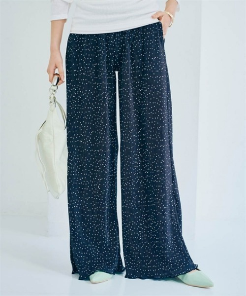 nissen（ニッセン）の「プリーツイージーパンツ（その他パンツ・レディース・ブラック系/ドット/グリーン系/グリーン・S/M/L/LL）」の12枚目の写真