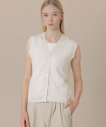 MACKINTOSH LONDON | 【婦人画報4月号掲載】ラスターリネンニットベスト(ベスト)
