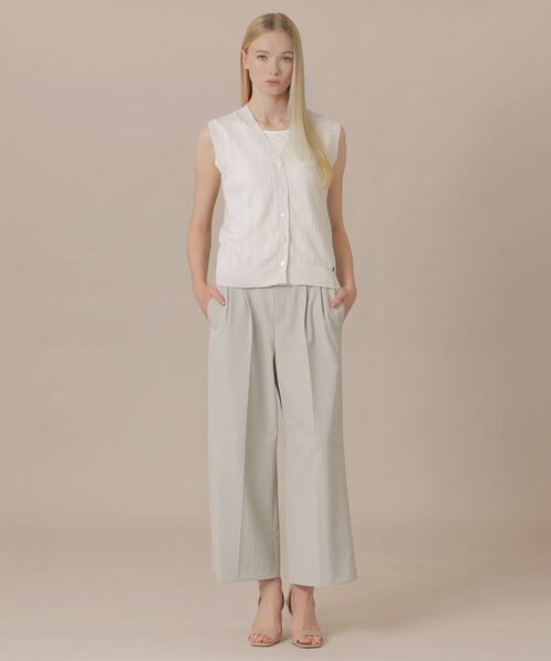 MACKINTOSH LONDON（マッキントッシュ ロンドン）の「【婦人画報4月号掲載】ラスターリネンニットベスト（ベスト・レディース・ライトグレー・38）」の2枚目の写真