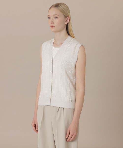 MACKINTOSH LONDON（マッキントッシュ ロンドン）の「【婦人画報4月号掲載】ラスターリネンニットベスト（ベスト・レディース・ライトグレー・38）」の6枚目の写真