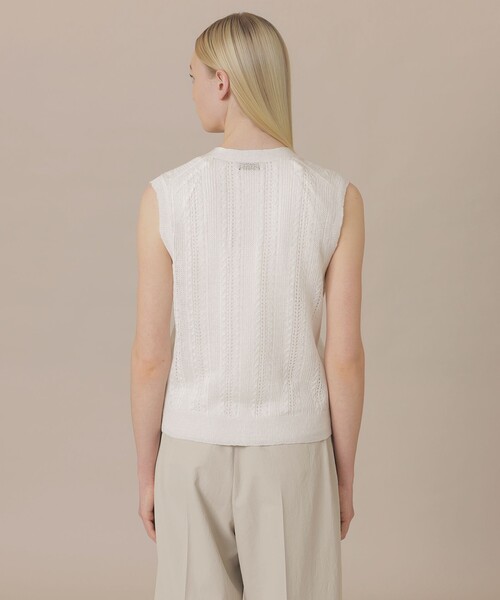 MACKINTOSH LONDON（マッキントッシュ ロンドン）の「【婦人画報4月号掲載】ラスターリネンニットベスト（ベスト・レディース・ライトグレー・38）」の7枚目の写真