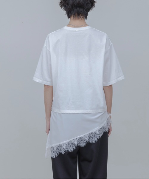 Eimee Law(エイミーロウ)の「アニマルフォト&刺繍ptレイヤードヘムレーストップス(Tシャツ/カットソー・レディース・ブラック/オフホワイト・FREE)」の12枚目の写真