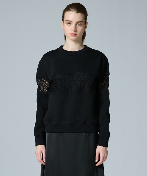 DOUBLE STANDARD CLOTHING(ダブルスタンダードクロージング)の「レースダンボールニットプルオーバー(WEB限定)(Tシャツ/カットソー・レディース・ブラック・FREE)」の11枚目の写真