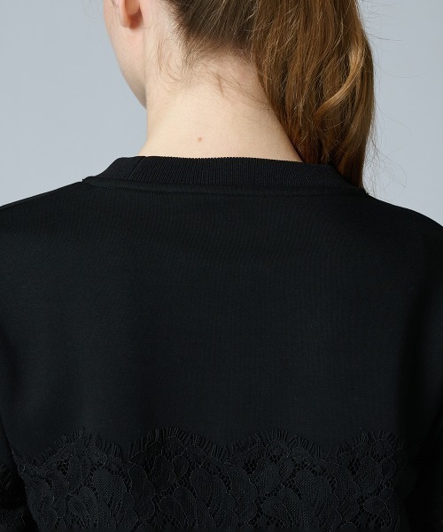 DOUBLE STANDARD CLOTHING(ダブルスタンダードクロージング)の「レースダンボールニットプルオーバー(WEB限定)(Tシャツ/カットソー・レディース・ブラック・FREE)」の6枚目の写真