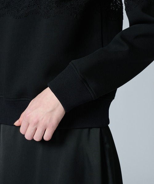 DOUBLE STANDARD CLOTHING(ダブルスタンダードクロージング)の「レースダンボールニットプルオーバー(WEB限定)(Tシャツ/カットソー・レディース・ブラック・FREE)」の5枚目の写真