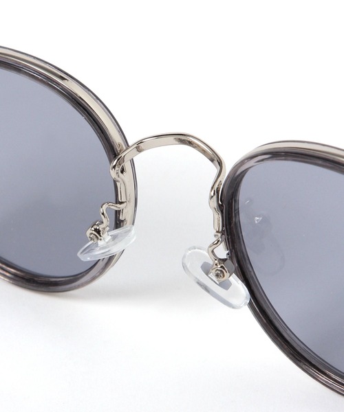 BAYFLOW（ベイフロー）の「ラウンドメタルサングラス（ユニセックス）（サングラス・レディース・ライトグレー/イエロー・FREE）」の5枚目の写真