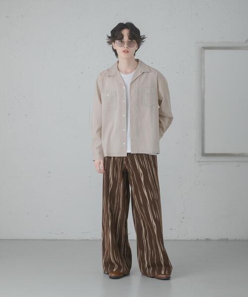 SENSE OF PLACE by URBAN RESEARCH（センスオブプレイスバイアーバンリサーチ）の「スラブストライプオープンカラーシャツ（シャツ/ブラウス・メンズ・ブルー/ベージュ/ネイビー・MEDIUM/LARGE）」の10枚目の写真