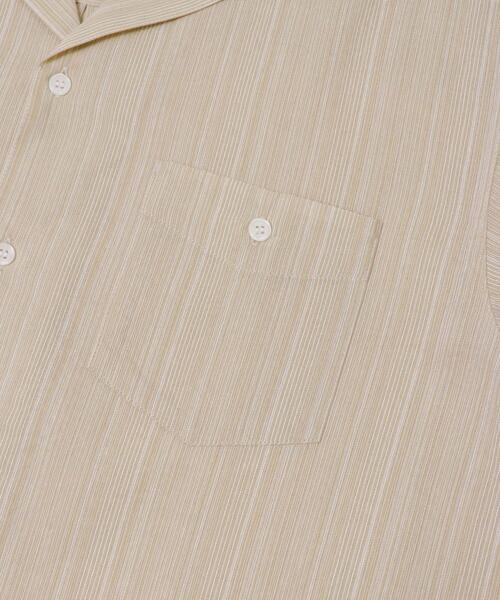 SENSE OF PLACE by URBAN RESEARCH（センスオブプレイスバイアーバンリサーチ）の「スラブストライプオープンカラーシャツ（シャツ/ブラウス・メンズ・ブルー/ベージュ/ネイビー・MEDIUM/LARGE）」の14枚目の写真
