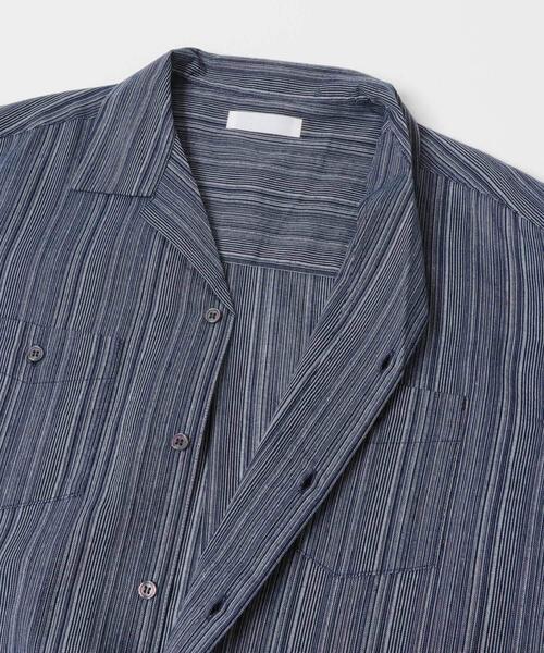 SENSE OF PLACE by URBAN RESEARCH（センスオブプレイスバイアーバンリサーチ）の「スラブストライプオープンカラーシャツ（シャツ/ブラウス・メンズ・ブルー/ベージュ/ネイビー・MEDIUM/LARGE）」の20枚目の写真