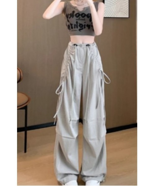 LAUTRE COTE(ロウトレコウト)の「ドローコードイージーパンツ(カーゴパンツ・レディース・ブラック/グレー・X-LARGE/LARGE/MEDIUM/SMALL)」の5枚目の写真