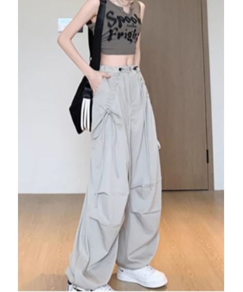 LAUTRE COTE(ロウトレコウト)の「ドローコードイージーパンツ(カーゴパンツ・レディース・ブラック/グレー・X-LARGE/LARGE/MEDIUM/SMALL)」の4枚目の写真