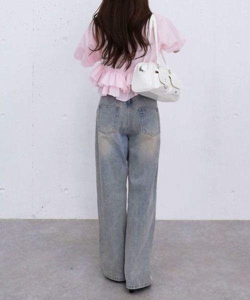 archives（アルシーヴ）の「ビジューストレートデニム（デニムパンツ・レディース・サックスブルー/ブルー・SMALL/MEDIUM）」の12枚目の写真