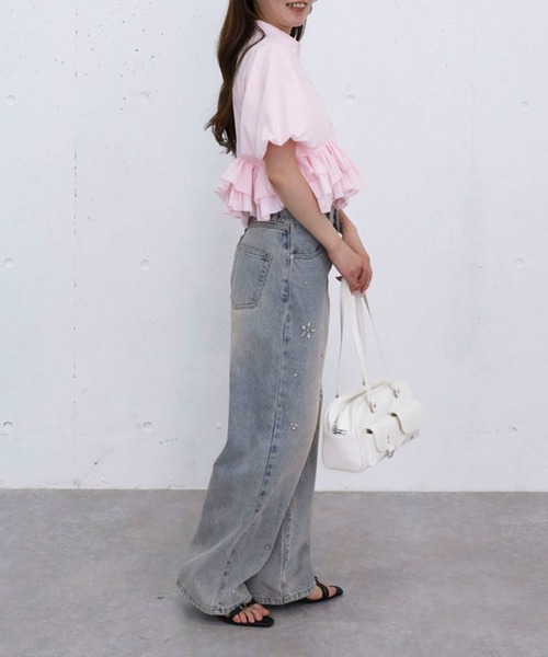 archives（アルシーヴ）の「ビジューストレートデニム（デニムパンツ・レディース・サックスブルー/ブルー・SMALL/MEDIUM）」の13枚目の写真