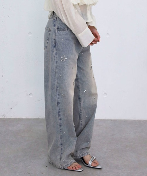 archives（アルシーヴ）の「ビジューストレートデニム（デニムパンツ・レディース・サックスブルー/ブルー・SMALL/MEDIUM）」の17枚目の写真