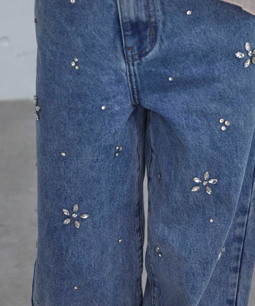 archives（アルシーヴ）の「ビジューストレートデニム（デニムパンツ・レディース・サックスブルー/ブルー・SMALL/MEDIUM）」の5枚目の写真