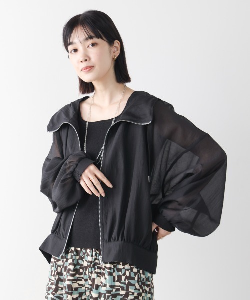 Bou Jeloud(ブージュルード)の「フード付シアーマウンテンパーカー(シャツ/ブラウス・レディース・アイボリー/ブラック・38)」の16枚目の写真