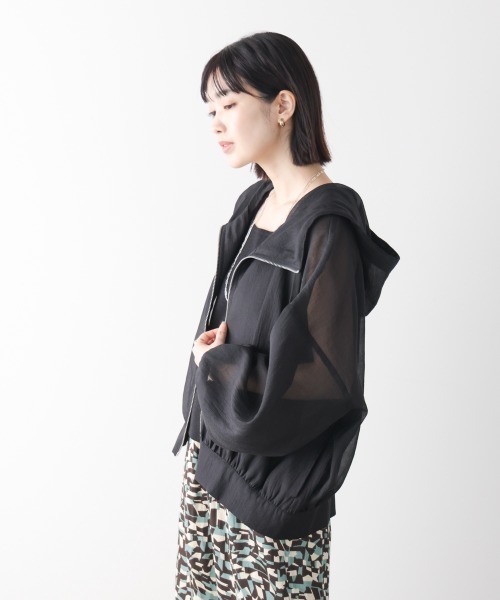 Bou Jeloud(ブージュルード)の「フード付シアーマウンテンパーカー(シャツ/ブラウス・レディース・アイボリー/ブラック・38)」の14枚目の写真