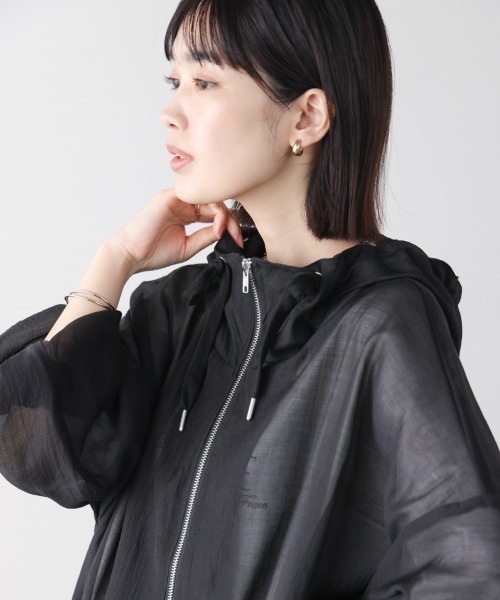 Bou Jeloud(ブージュルード)の「フード付シアーマウンテンパーカー(シャツ/ブラウス・レディース・アイボリー/ブラック・38)」の10枚目の写真