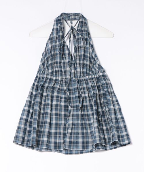 LAULEN（ローレン）の「check halter neck flare tops /チェック柄ホルターネックフレアノースリトップス（その他トップス・レディース・ブルー/ブラック・FREE）」の13枚目の写真