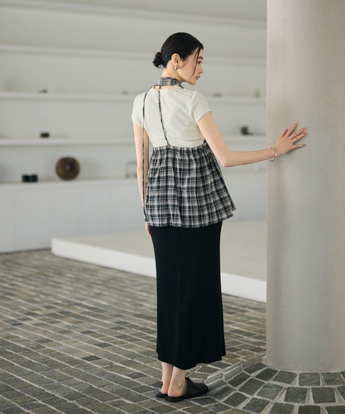 LAULEN（ローレン）の「check halter neck flare tops /チェック柄ホルターネックフレアノースリトップス（その他トップス・レディース・ブルー/ブラック・FREE）」の22枚目の写真