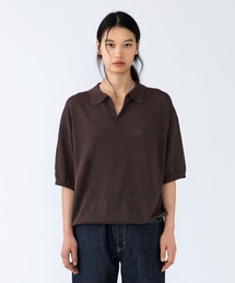 【City Ambient Products別注】crepuscule: WASHI SKIPPER ニットポロ