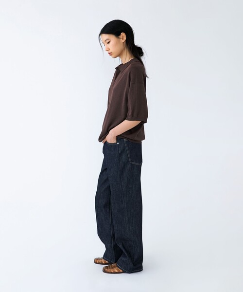 City Ambient Products(シティアンビエントプロダクツ)の「【City Ambient Products別注】crepuscule: WASHI SKIPPER ニットポロ(Tシャツ/カットソー・メンズ・ネイビー/ブラウン/レッド・ONE SIZE)」の14枚目の写真