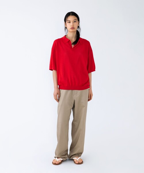 City Ambient Products(シティアンビエントプロダクツ)の「【City Ambient Products別注】crepuscule: WASHI SKIPPER ニットポロ(Tシャツ/カットソー・メンズ・ネイビー/ブラウン/レッド・ONE SIZE)」の16枚目の写真