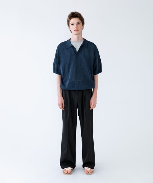 City Ambient Products(シティアンビエントプロダクツ)の「【City Ambient Products別注】crepuscule: WASHI SKIPPER ニットポロ(Tシャツ/カットソー・メンズ・ネイビー/ブラウン/レッド・ONE SIZE)」の19枚目の写真