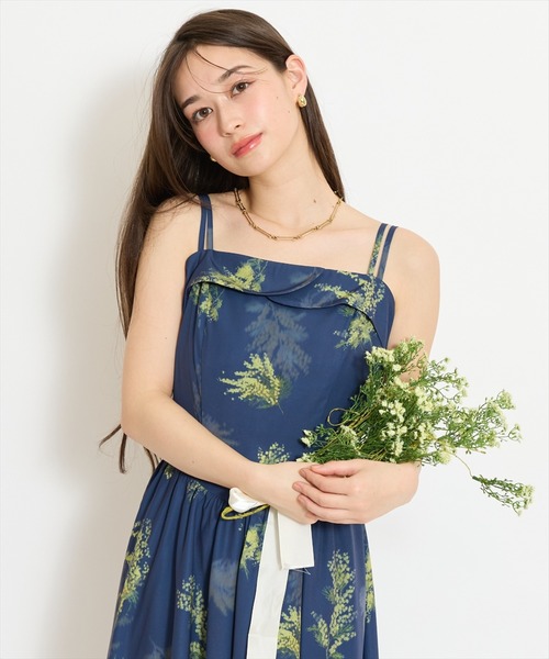 WILLSELECTION(ウィルセレクション)の「ミモザプリントキャミワンピース(ワンピース・レディース・ネイビー/イエロー/ピンク・FREE)」の1枚目の写真