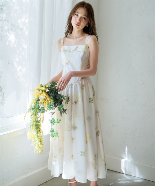WILLSELECTION(ウィルセレクション)の「ミモザプリントキャミワンピース(ワンピース・レディース・ネイビー/イエロー/ピンク・FREE)」の2枚目の写真