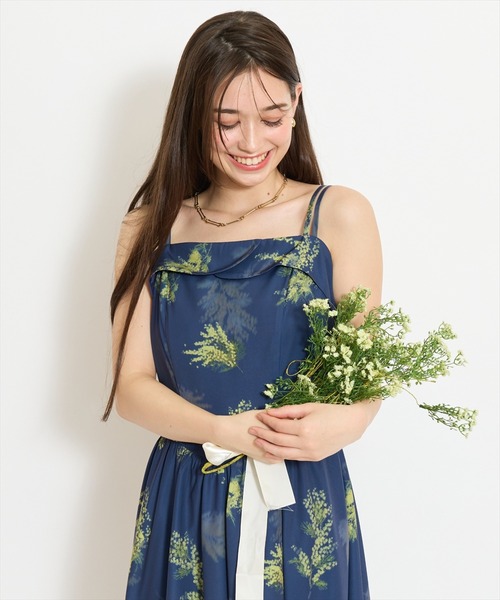 WILLSELECTION(ウィルセレクション)の「ミモザプリントキャミワンピース(ワンピース・レディース・ネイビー/イエロー/ピンク・FREE)」の9枚目の写真