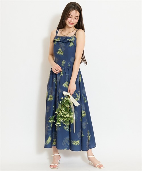 WILLSELECTION(ウィルセレクション)の「ミモザプリントキャミワンピース(ワンピース・レディース・ネイビー/イエロー/ピンク・FREE)」の4枚目の写真