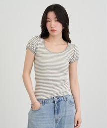 Slim Border Short Sleeve Top / スリムボーダーショートスリーブトップ