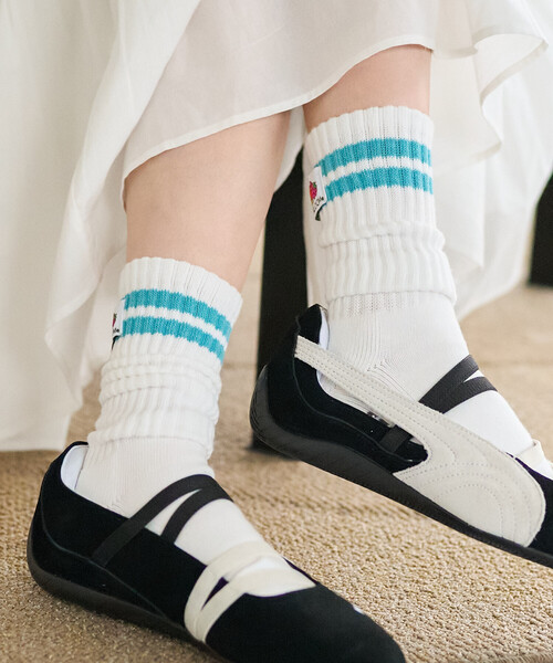 FREAK'S STORE（フリークスストア）の「FRUIT OF THE LOOM × FREAK'S STORE/フルーツオブザルーム 別注 3Pパック ワンポイント ラインソックス（ソックス/靴下・レディース・その他2・ONE SIZE）」の3枚目の写真