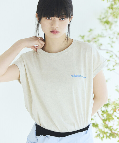 Firsthand(ファーストハンド)の「MA Firsthand/マ ファーストハンド ベーシック ロゴ フレンチスリーブ Tシャツ / BASIC LOGO FRENCH SLEEVE TEE(Tシャツ/カットソー・レディース・レッド/ブラウン/チャコールグレー/オフホワイト・FREE)」の14枚目の写真