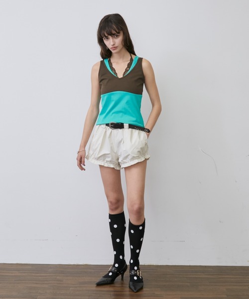 Rohwel（ローウェル）の「Belted Balloon Short Pants / ベルテッドバルーンショートパンツ（その他パンツ・レディース・ブラウン/アイボリー・FREE）」の12枚目の写真