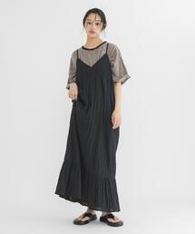 KBF | マジョリカプリーツチェックキャミワンピース(ワンピース)